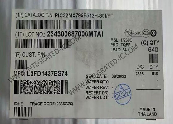 Μικροελεγκτής PIC32MX795F512H-80I/PT MCU 32-Bit 80MHz PIC32MX Μικροελεγκτής