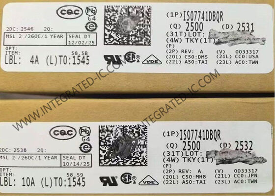 Ψηφιακός απομονωτής υψηλής ταχύτητας ISO7741DBQR 100Mbps με απομόνωση 3000Vrms και στιβαρό τσιπ IC Quad Channel EMC