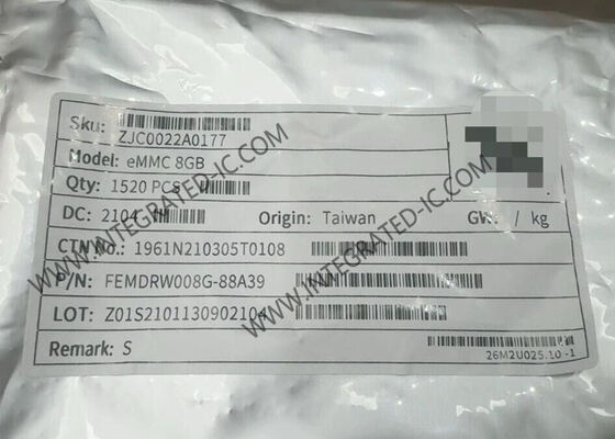 8GB eMMC 5.1 NAND Flash Memory IC Chip με πακέτο BGA-153 για βιομηχανικές εφαρμογές ευρείας θερμοκρασίας