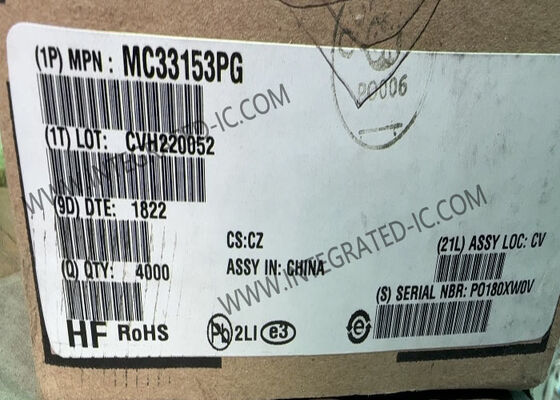 MC33153PG Τσιπ ολοκληρωμένου κυκλώματος IGBT Gate Driver για εφαρμογές υψηλής ισχύος με πηγή 1A/2A ρεύμα καταβροχής και θερμοκρασία λειτουργίας -40 °C έως 150 °C