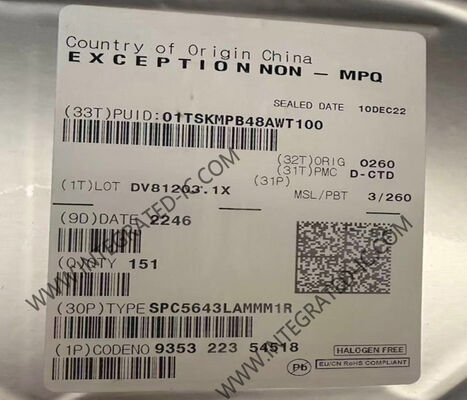 SPC5643LAMMM1R Μικροελεγκτής Qorivva 32 bit διπλού πυρήνα 120MHz με μνήμη flash 1MB