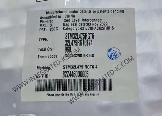 STM32L475RGT6 Μικροελεγκτής MCU υψηλής απόδοσης με μνήμη flash 1Mbyte