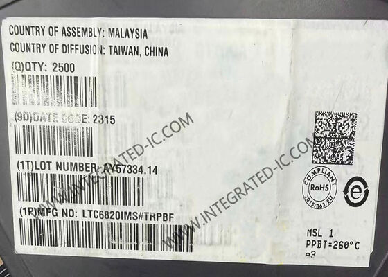 LTC6820IMS Chip Integrated Circuit με Ρυθμό Δεδομένων 1Mbps για Αμφίδρομες Επικοινωνίες SPI και Γαλβανική Απομόνωση