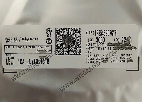 Ολοκληρωμένο κύκλωμα μετατροπέα buck, σύγχρονο, με έξοδο 6A, συχνότητα μεταγωγής 200kHz έως 1.6MHz, TPS54620RGYR