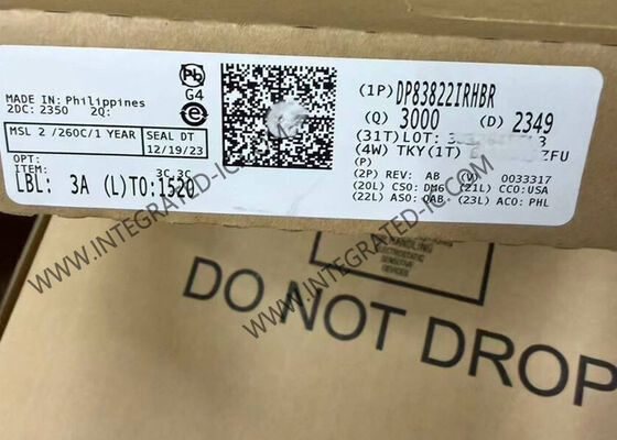 DP83822IRHBR Ethernet IC χαμηλής ισχύος Robust 10/100-Mbps Ethernet PHY Transceiver με 16KV ESD