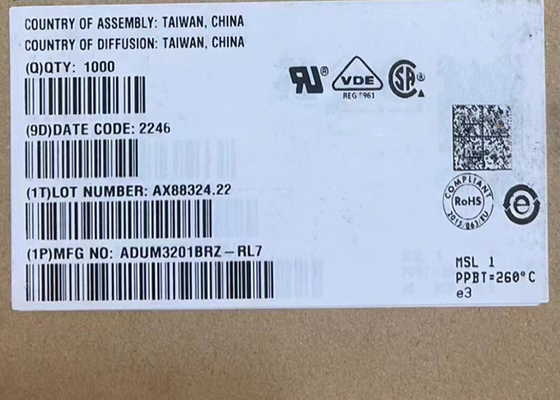 Ψηφιακοί μονωτές 8SOIC δύο καναλιών 10Mbps τσιπ ADUM3201BRZ ολοκληρωμένων κυκλωμάτων