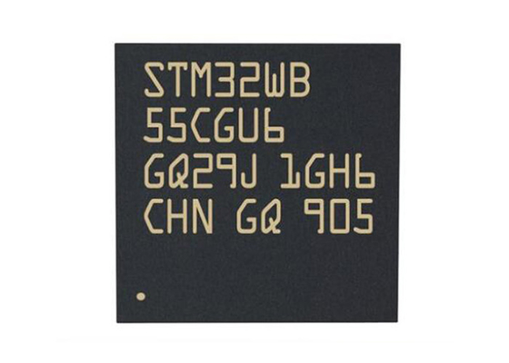 Φλοιός M4 MCU βραχιόνων ολοκληρωμένων κυκλωμάτων 48UFQFN πομποδεκτών μικροελεγκτών MCU STM32WB55CGU6 RF