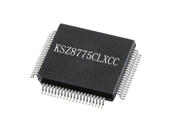 Ενσωματωμένο 5Port Ethernet ολοκληρωμένων κυκλωμάτων ολοκληρωμένο κύκλωμα 80-LQFP διακοπτών τσιπ KSZ8775CLXCC
