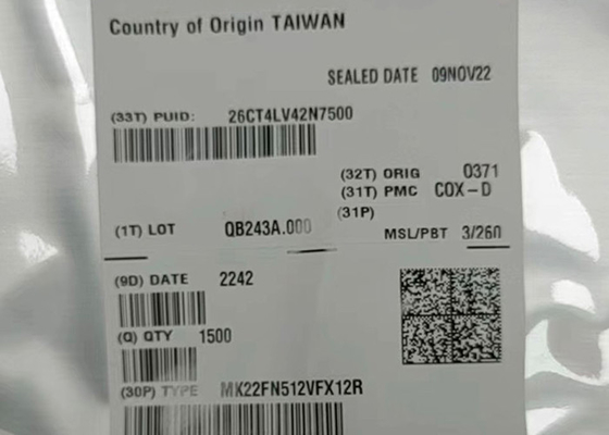 Μικροελεγκτής 120MHz MCU MK22FN512VFX12R 32Bit Single Core 88-QFN