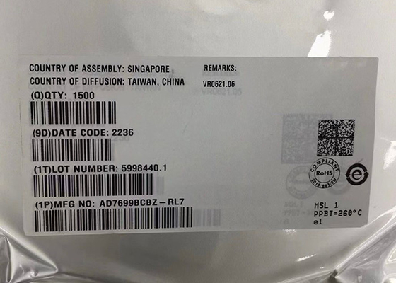 Τσιπ ολοκληρωμένου κυκλώματος AD7699BCBZ 16 bit 8 κανάλια αναλογικός σε ψηφιακός μετατροπέας