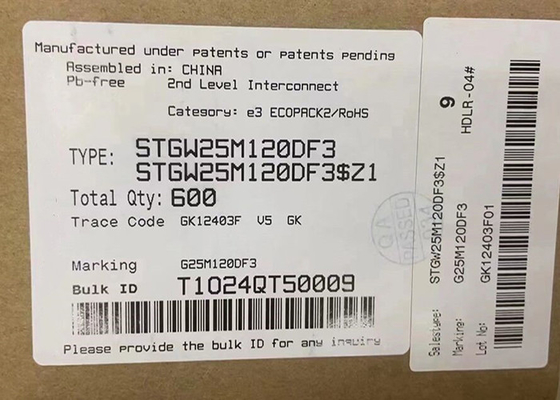 Τσιπ ολοκληρωμένου κυκλώματος STGW25M120DF3 1200V IGBT Τρανζίστορες διακοπής πεδίου τάφρου TO-247-3