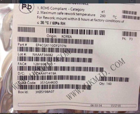 Πλαίσιο Προγραμματίσιμη Πύλη Πίνακας EP4CGX110DF27I7N 393 I/O 200 MHz Cyclone IV GX Εγκατεστημένο FPGA Προγραμματίσιμη Λογική IC