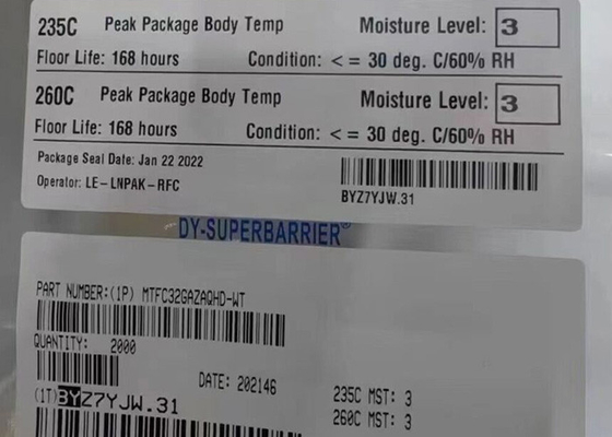 Μνήμη IC Chip MTFC32GAZAQHD-WT 256Gbit FLASH - Μνήμη NAND IC 153-VFBGA