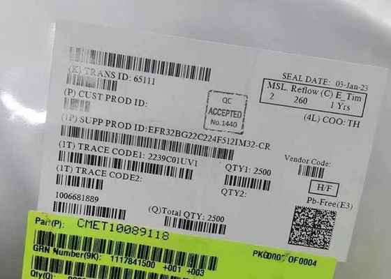 Μονάδα ασύρματης επικοινωνίας EFR32BG22C224F512IM32-CR Υψηλής απόδοσης 2.4GHz Wireless Gecko SoC