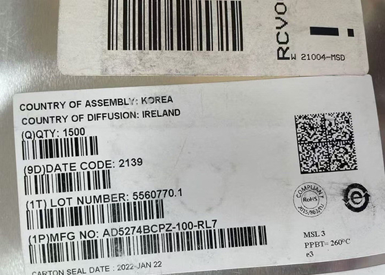 AD5274BCPZ-100 Τσιπ ολοκληρωμένου κυκλώματος Διασύνδεση I2C και ψηφιακό ρεοστάτη μνήμης 50-TP