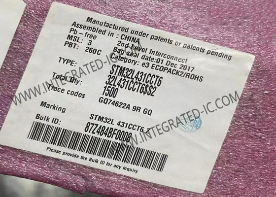 Ολοκληρωμένο κύκλωμα μικροελεγκτών 48-LQFP ΒΡΑΧΙΌΝΩΝ φλοιός-M4 μικροελεγκτών MCU STM32L431CCT6