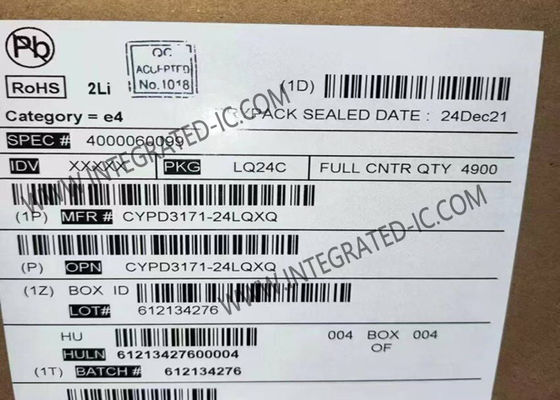 CYPD3171-24LQXQ Integrated Circuit Chip EZ-PDTM CCG3PA Ελεγκτής θύρας USB τύπου C