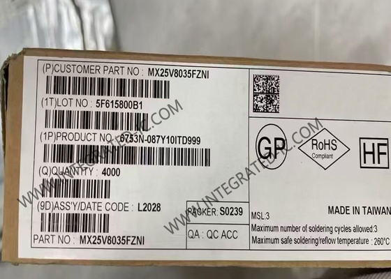 MX25V8035FZNI Μνήμη IC Chip 2.3V έως 3.6V 8 Mbit NOR Flash Memory WSON-8