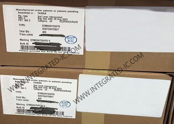2MB ολοκληρωμένο κύκλωμα 176-LQFP μικροελεγκτών ενιαίος-πυρήνων 480MHz ΛΑΜΨΗΣ STM32H753IIT6