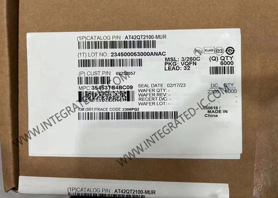 AT42QT2100-MUR Sensor IC 7 Channel QTouch Touch Sensor IC Πακέτο VQFN-32