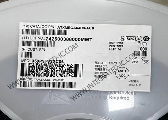 ATXMEGA64C3-AUR Μικροελεγκτής MCU 8-Bit 32MHz Μικροελεγκτής TQFP-64 Πακέτο