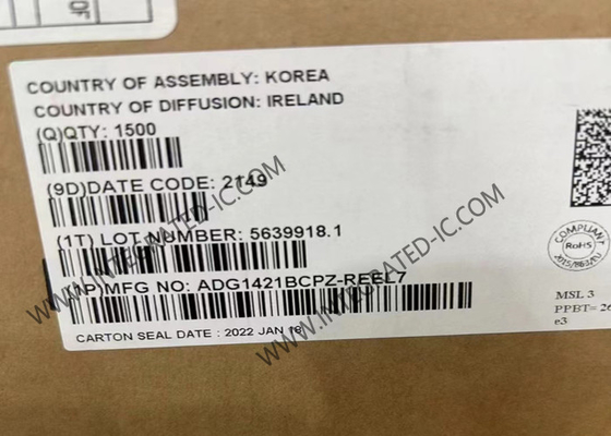 ADG1421BCPZ Integrated Circuit Chip 2.1Ω iCMOS Δύο διακόπτες SPST IC MSOP-10