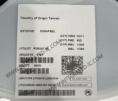 LPC54101J256UK49 Μικροελεγκτής MCU 100MHz Μικροελεγκτές μονοπυρηνικών 32-bit