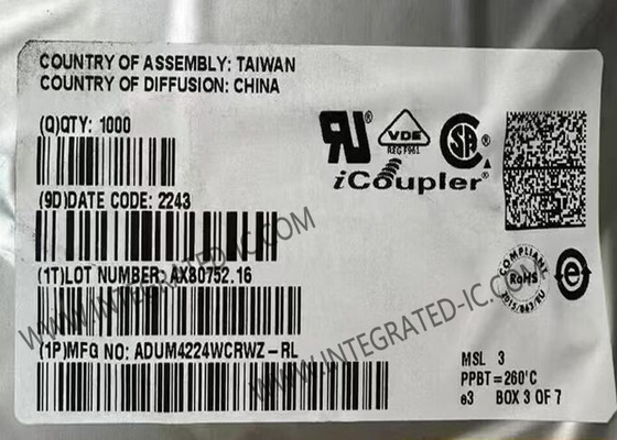 ADUM4224WCRWZ Integrated Circuit Chip 5kVrms Απομονωμένοι οδηγοί πύλης μισής γέφυρας