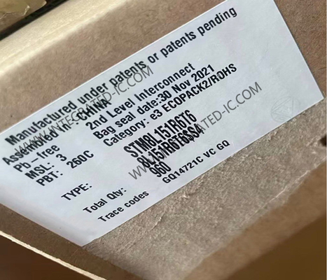 STM8L151R6T6 Μικροελεγκτής MCU 16MHz 8-bit Μικροελεγκτής IC LQFP-64 Εγκατεστημένος MCU