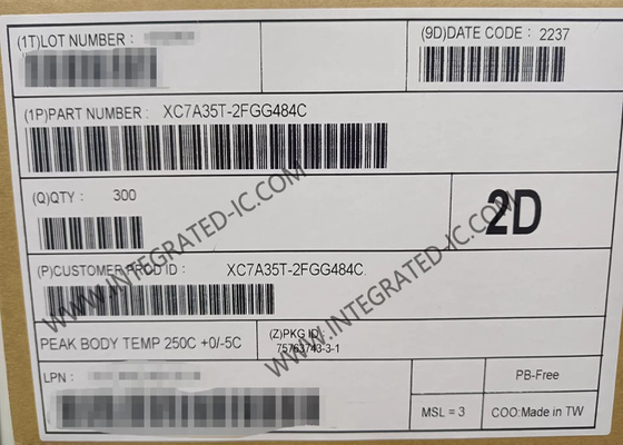 Πλαίσιο Προγραμματισμού Πύλης XC7A35T-2FGG484C 6.6 Gb/s Artix-7 Πλαίσιο Προγραμματισμού Πύλης IC 484-BBGA επιφάνειας