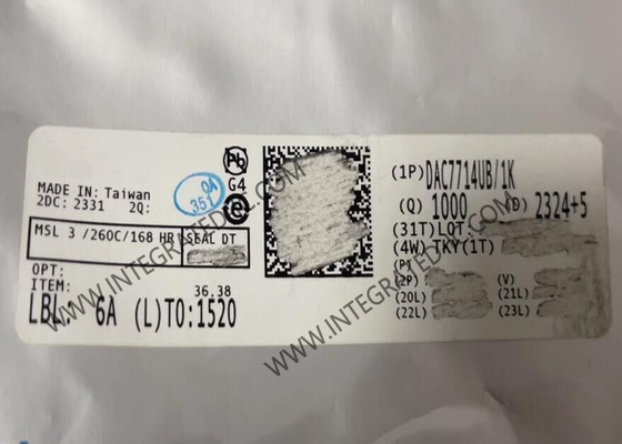 DAC7714UB Integrated Circuit Chip 12-Bit Ψηφιακό σε Αναλογικό Μετατροπέα SOIC-16
