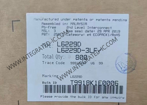 L6229D Συμπληρωμένο κύκλωμα chip DMOS Driver 3-Phase Brushless DC Motor Driver SOIC24