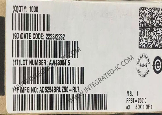 AD5254BRUZ50 Τεχνητό κύκλωμα ενσωματωμένο Τετράγωνο 256-θέση I2C Μη πτητική μνήμη Ψηφιακό δυνατομέτρο