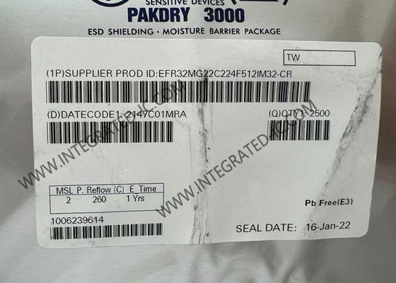 Μονάδα ασύρματης επικοινωνίας EFR32MG22C224F512IM32-C 106,7dBm RF Transceiver IC 32-VFQFN