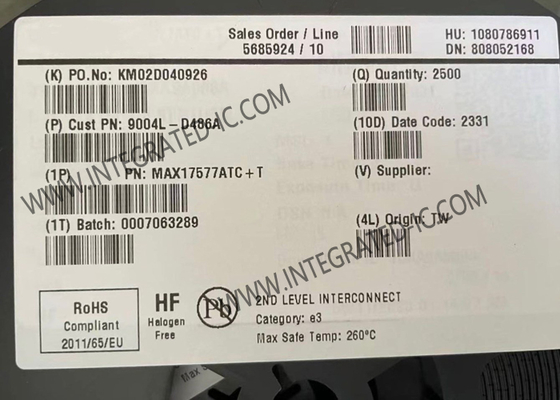 Συμπληρωματικό κύκλωμα MAX17577ATC 1A Υψηλής Απόδοσης Σύγχρονο TDFN12
