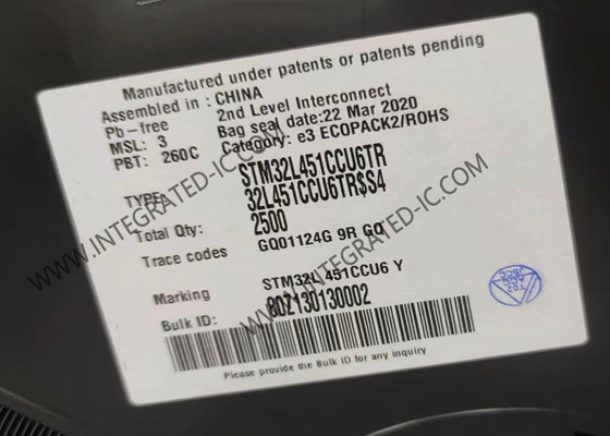 Μικροελεγκτής MCU STM32L451CCU6TR Μονοπύρηνος 256KB Ολοκληρωμένο Κύκλωμα Μικροελεγκτή
