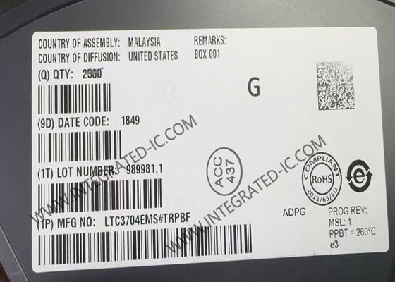 LTC3704EMS Chip ολοκληρωμένου κυκλώματος θετικό έως αρνητικό DC DC ελεγκτής MSOP10