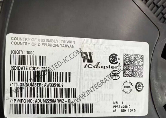 ADUM2250ARWZ Ολοκληρωμένο Κύκλωμα Chip Hot Swappable Ψηφιακοί Απομονωτές 1Mbps Διπλοί Απομονωτές I2C