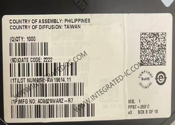 AD8629WARZ Συνολικό κύκλωμα Chip Bias Current Op Amps SOIC8 Επιχειρησιακός ενισχυτής