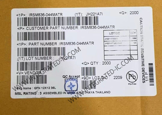 IRSM836-044MA Τεχνικές μονάδες IGBT 250V CIPOS Nano Τριφασική έξυπνη μονάδα ισχύος