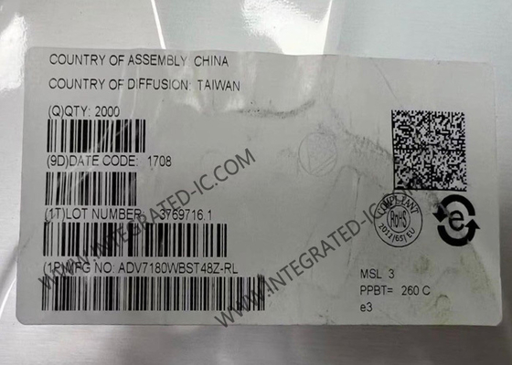 ADV7180WBST48Z Integrated Circuit Chip 10Bit SDTV Βίντεο Αποκωδικοποιητής LQFP48 Τσιπ IC