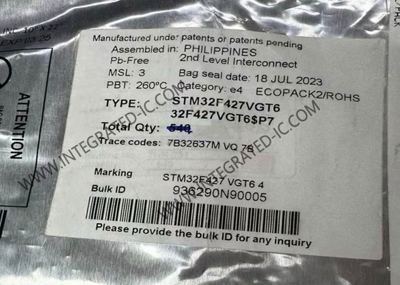 Μικροελεγκτής STM32F427VGT6 MCU Υψηλής Απόδοσης 32-Bit 180MHz ARM Cortex-M4 MCU