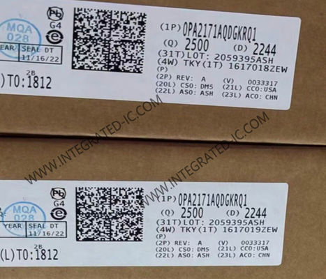 OPA2171AQDGKRQ1 Τσιπ ολοκληρωμένου κυκλώματος Αυτοκινητοβιομηχανικός διπλός ενισχυτής λειτουργίας χαμηλής ισχύος 36V 3MHz