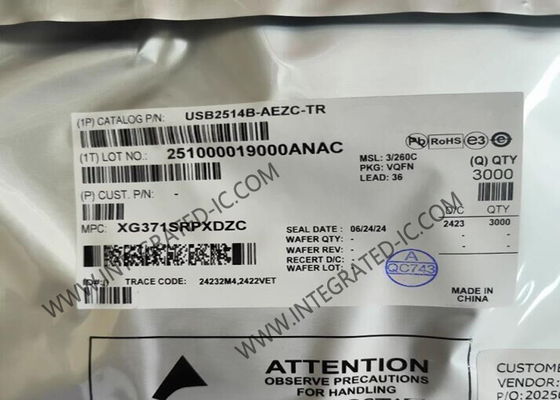 USB2514B-AEZC-TR Ολοκληρωμένο Κύκλωμα Chip 4 θυρών USB 2.0 Hi-Speed Hub Controller VQFN36