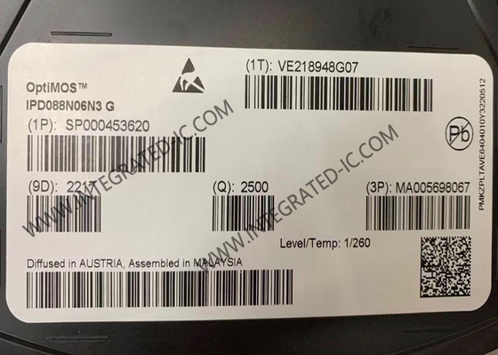IPD088N06N3G Τσιπ ολοκληρωμένου κυκλώματος 60V 50A N-Channel Single MOSFET Transistors TO-252-3