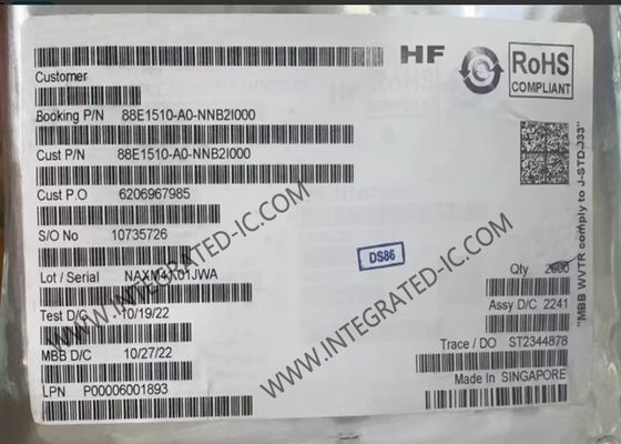 88E1510-A0-NNB2I000 Ethernet IC Ενσωματωμένος μονάχος δέκτη Ethernet Gigabit