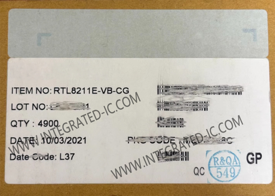 RTL8211E-VB-CG Ethernet IC Ενσωματωμένο 10/100/1000M Ethernet Transceiver QFN48