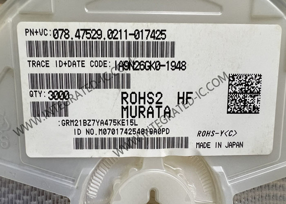 GRM21BZ7YA475KE15L Ολοκληρωμένο Κύκλωμα Chip 4.7µF Chip Πολυστρωματικοί Κεραμικοί Πυκνωτές