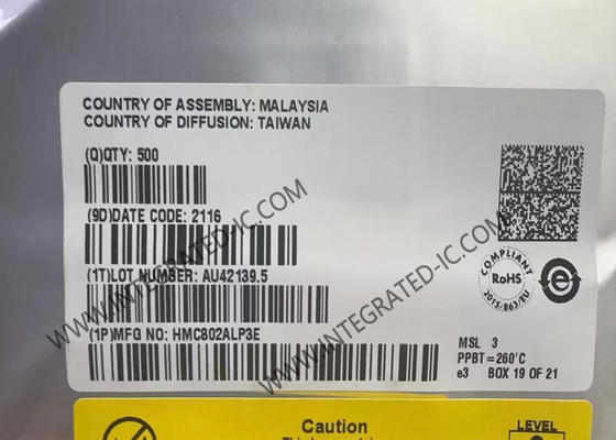 Ολοκληρωμένο Κύκλωμα HMC802ALP3E GaAs MMIC 1-Bit Ψηφιακός Αποσβεστήρας Θετικού Ελέγχου