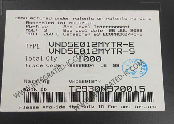 VND5E012MYTR Integrated Circuit Chip 52A Διπλό κανάλι High-Side Driver PowerSSO-36